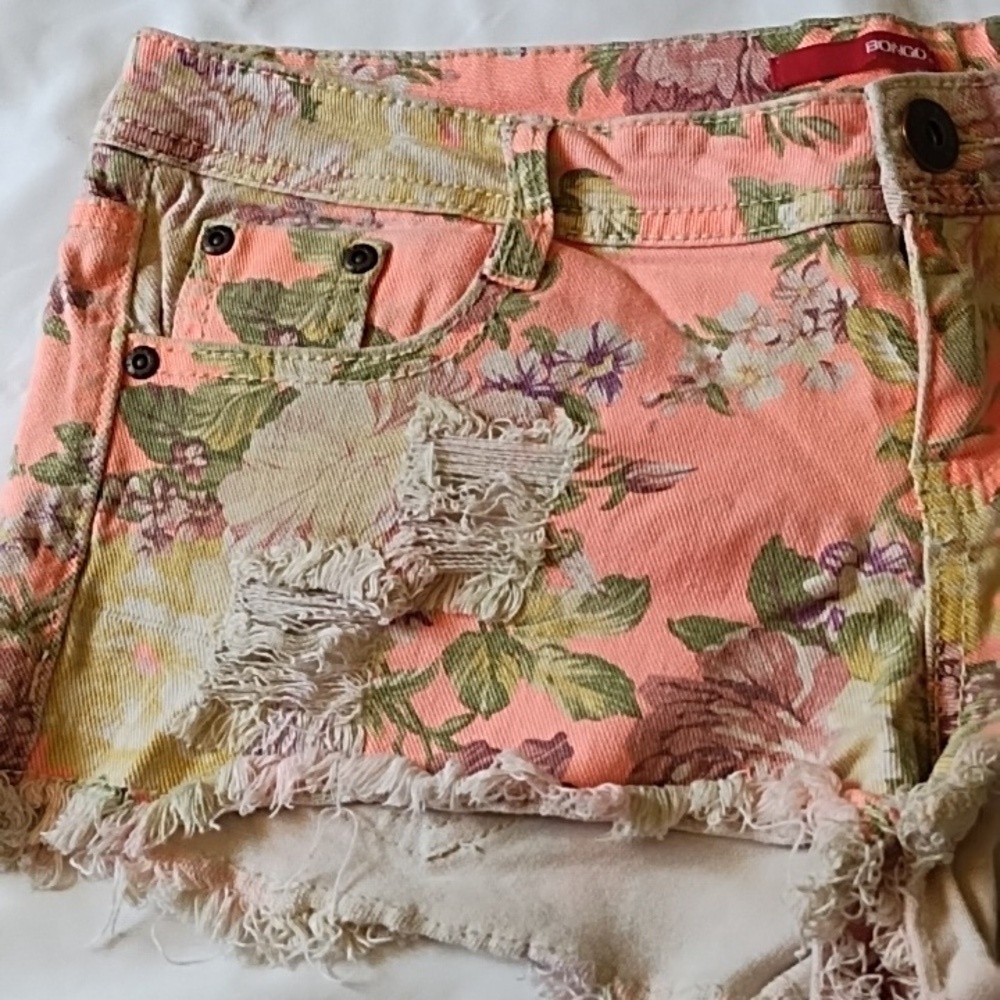 Bongo Distressed Low Rise Shorts - Picture 2 of 6
